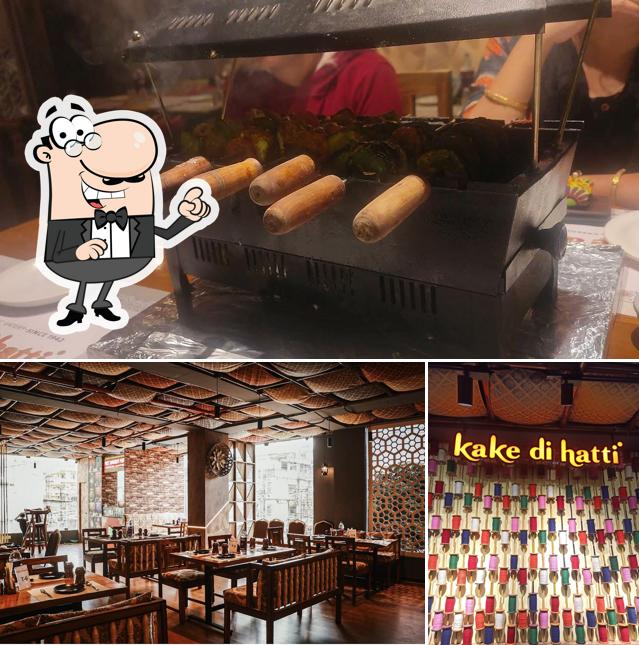 The restaurant's interior and food