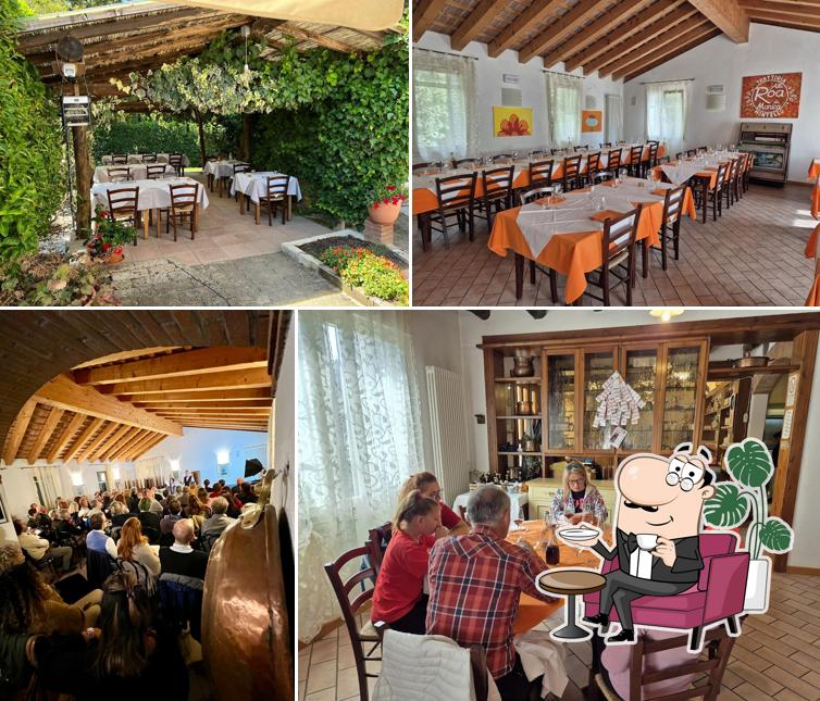 Gli interni di Trattoria alla Roa