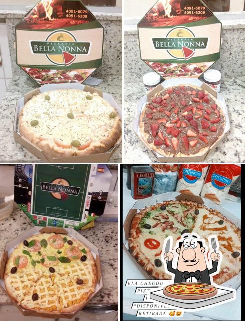 Escolha pizza no Pizzaria Bella Nonna