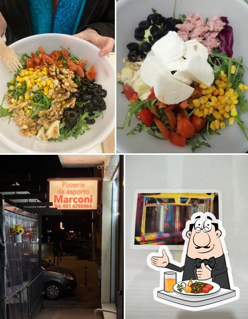 Pizzeria d'asporto Marconi si caratterizza per la cibo e esterno