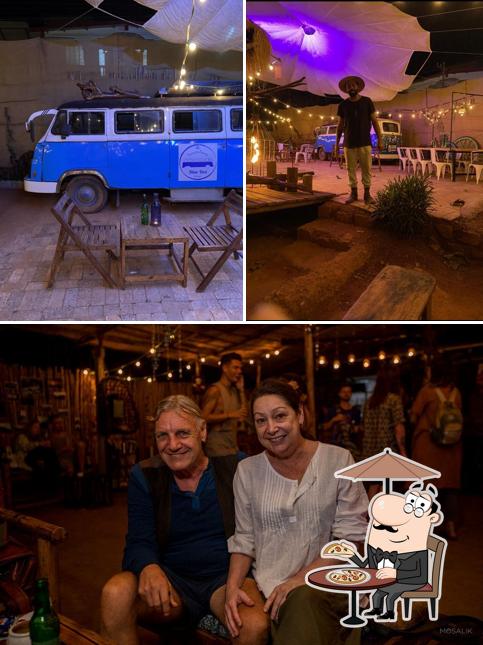 The Travelers Blue Bus is distinguished by exterior and bar counter