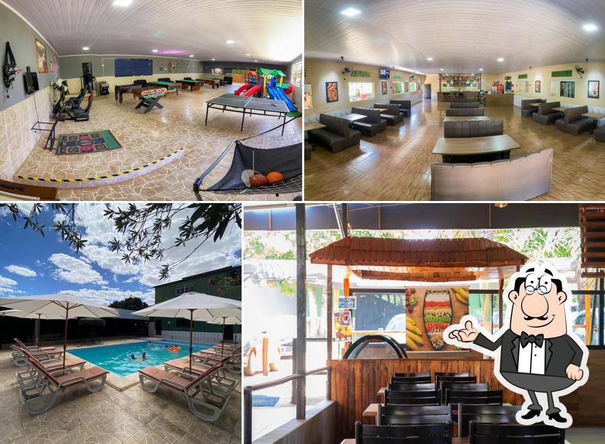 O interior do Clube e pousada Chácara da Isabel