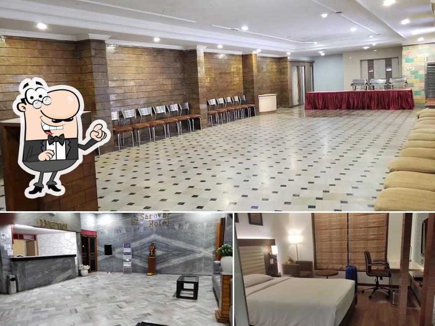 The interior of Sarovar Hotel