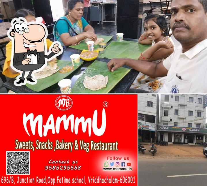 The interior of Mammu Sweets Snacks Bakery and Pure Veg Restaurant A/C