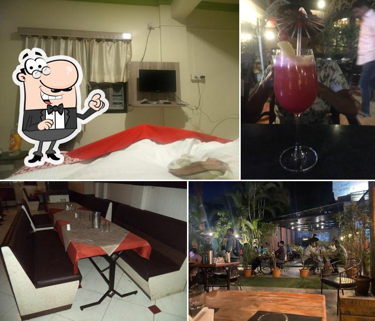 Take a seat at one of the tables at Hotel Dawat