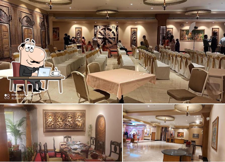 The interior of Annalakshmi Restaurant