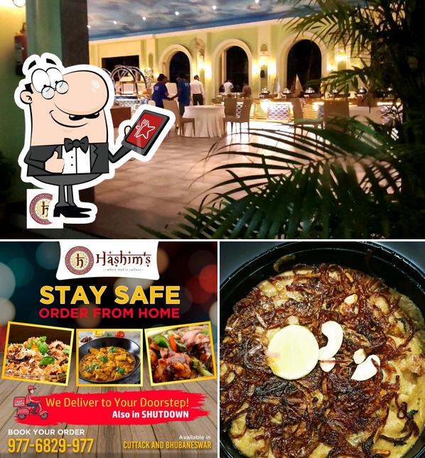 Take a look at the image displaying exterior and food at Hashim Restaurant