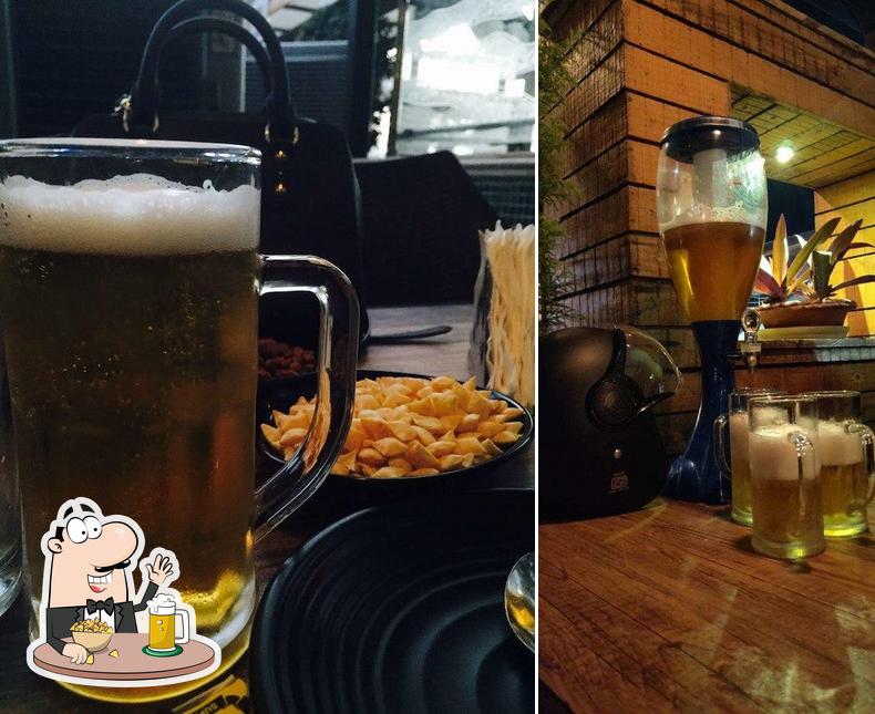 You can get a glass of light or dark beer