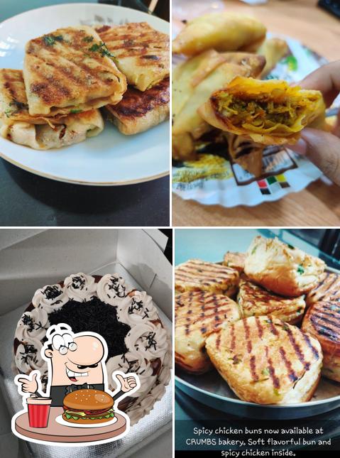 Order a burger at CRUMBS