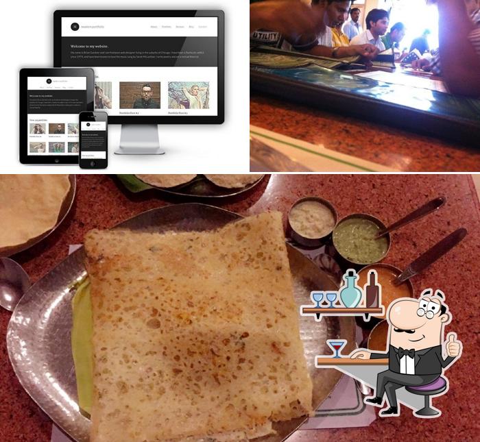 The photo of Naivedyam’s interior and food