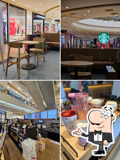 The interior of Starbucks