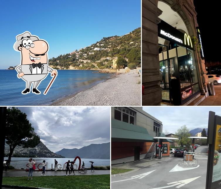 Goditi la vista dall'area esterna di McDonald's Pazzallo