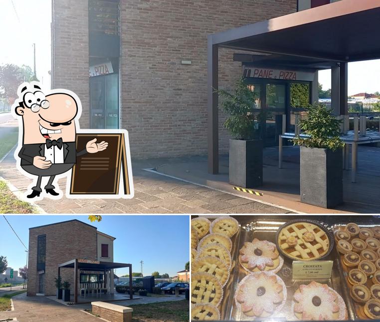 La esterno e cibo del ristorante