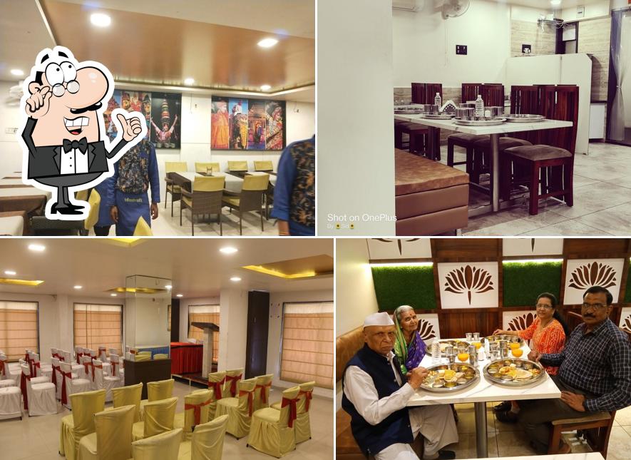 The interior of Shree Rajbhog Thali Restaurant in Panchavati by Curry Leaves