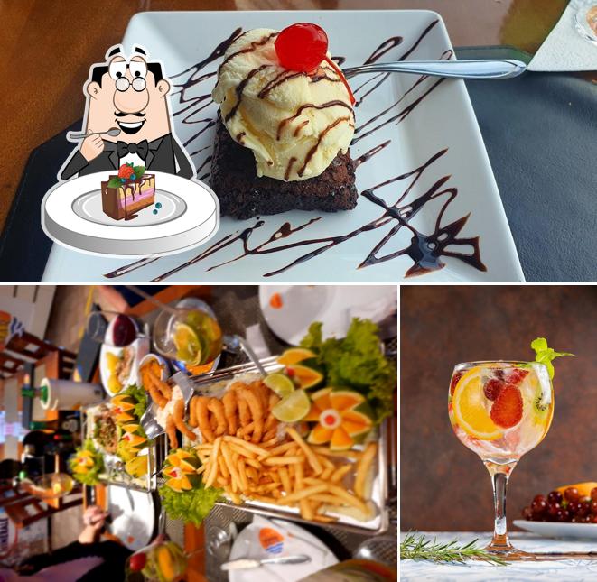 Bolo de chocolate em Restaurante Recanto do Mar