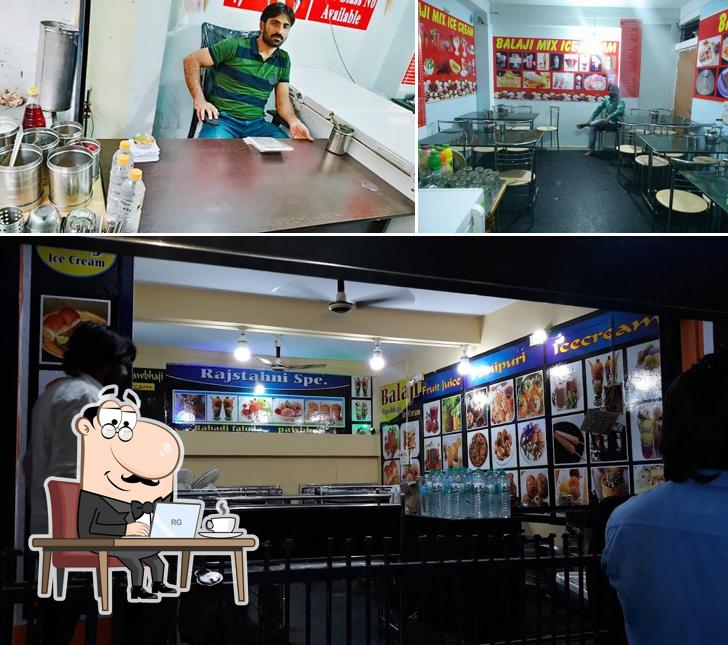 The interior of Balaji Ice Cream (Ramdev bhelpuri pav bhaaji chats centre)