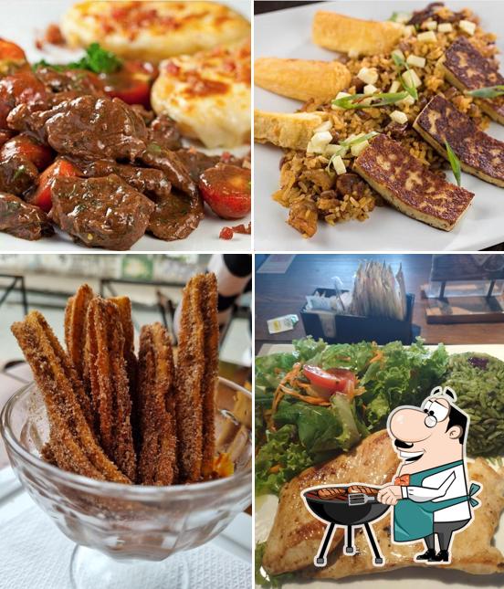 Há uma seleção de refeições para os amantes da carne