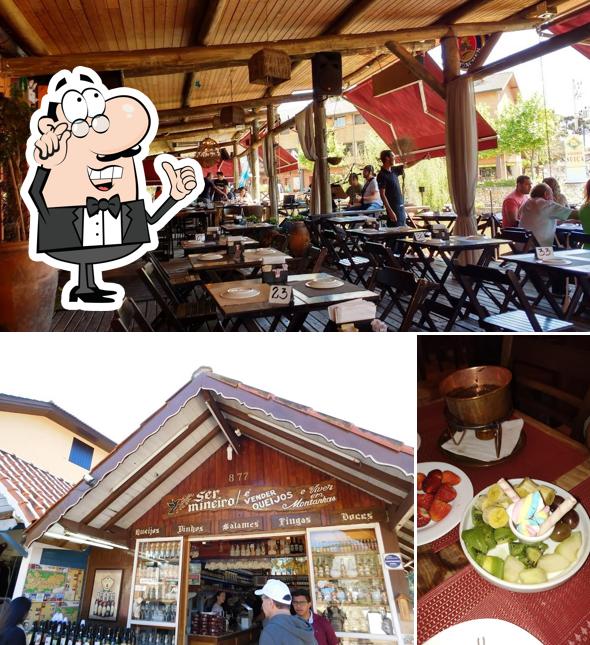 Sente em uma das mesas no Bar e Restaurante Boteco do Lago