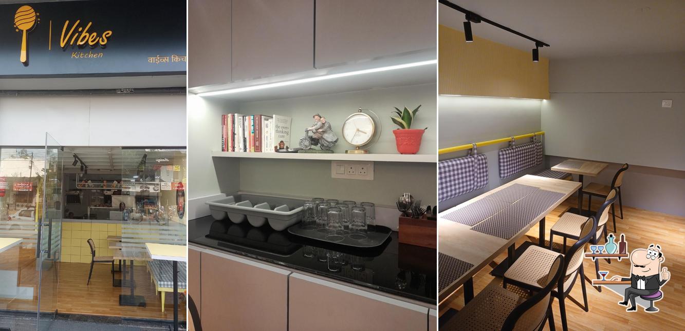 Take a seat at one of the tables at Vibes Kitchen