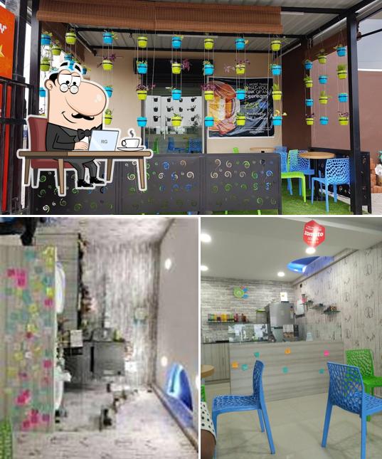 Take a seat at one of the tables at Zero Degree Celsius Ice Creams