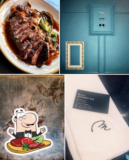 Ordina i un pasto a base di carne a Mime's pizzeria