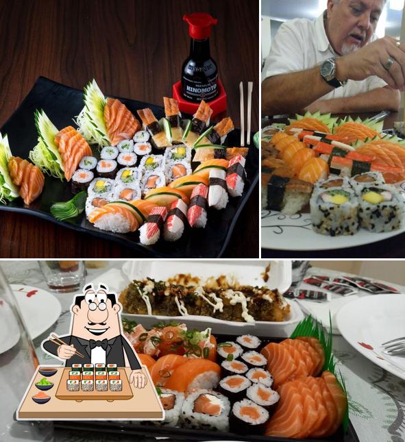 Presenteie-se com sushi no Heisei Restaurante