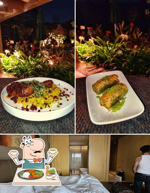 This is the picture depicting food and interior at Kabana