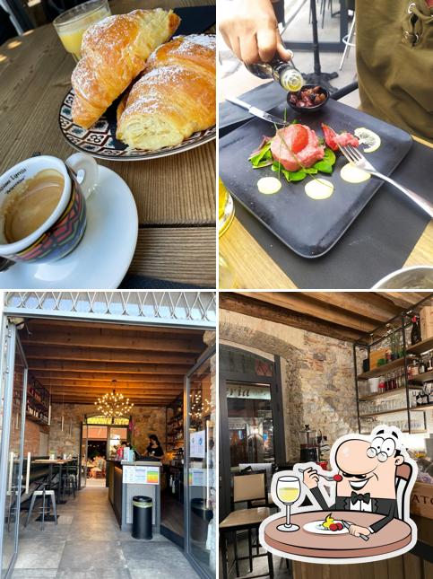 Questa è la immagine che mostra la cibo e interni di Caffè Italia