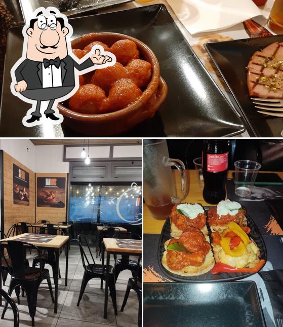 La interni e cibo del ristorante