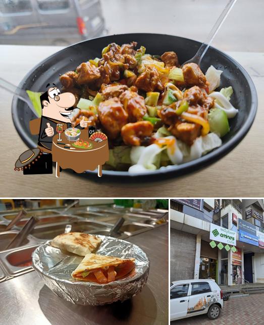 The image of Amino's Healthy Grill’s food and exterior