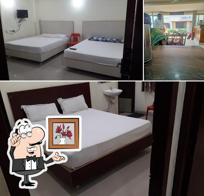 The interior of Hotel Sai Sankar Pure Vegetarian