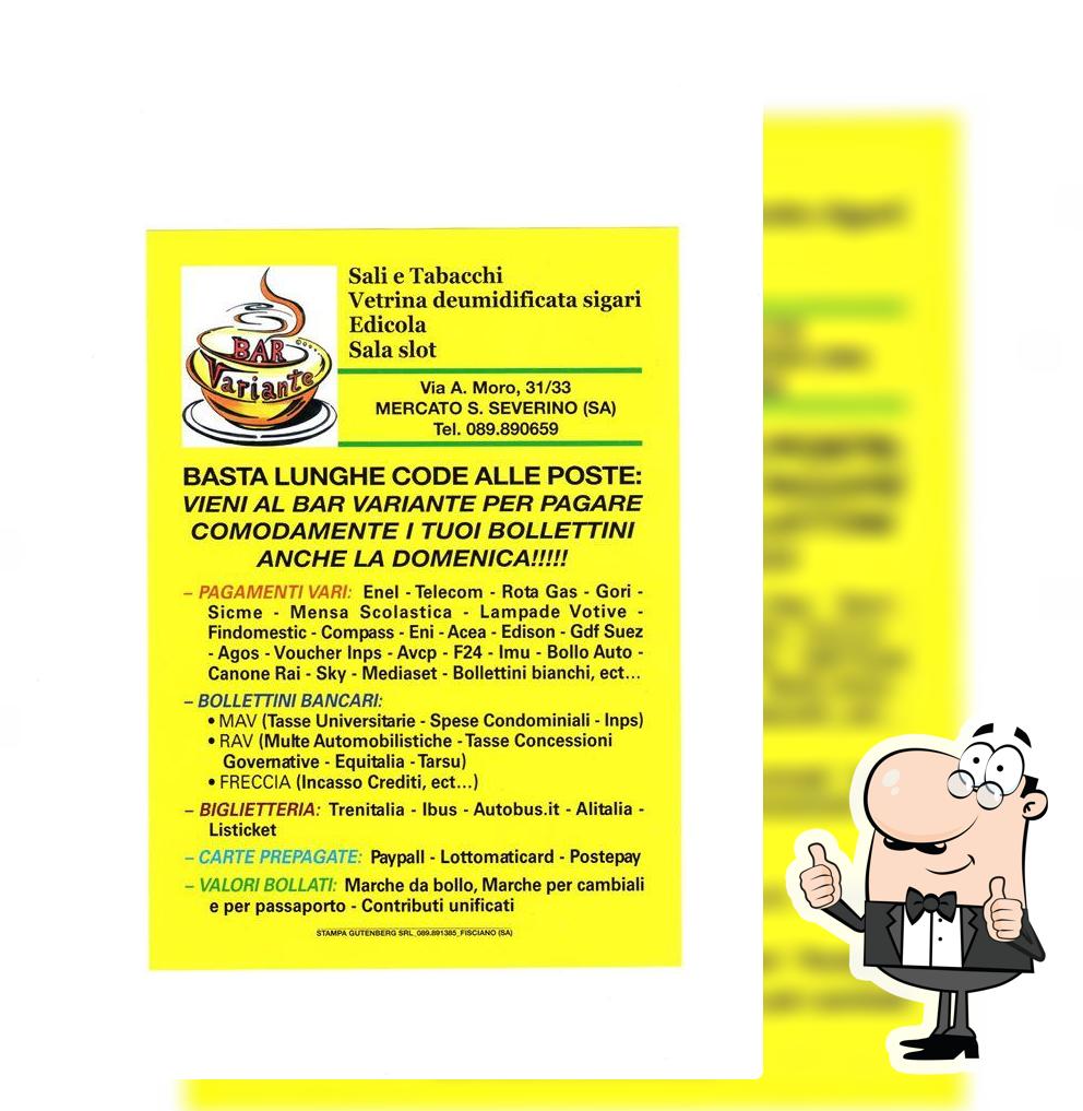 La pubblicità contiene informazioni su Bar Variante