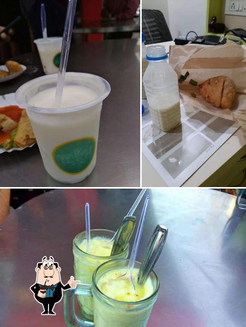 Enjoy a beverage at Jalaram Lassi & Khaman House