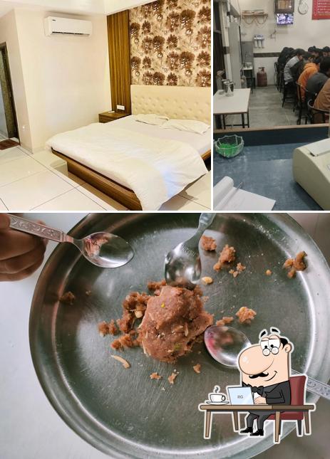 Among different things one can find interior and food at Jai Maa Bhawani Dal Bati Churma