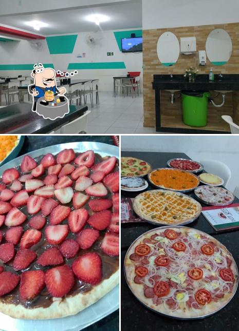 A comida e interior do restaurante