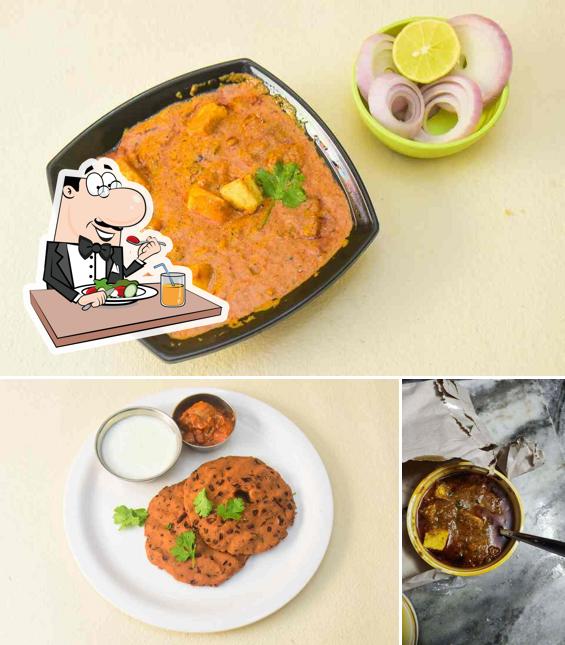 Chicken curry and beef tartare at Annadata Uphargruha - Pure Veg