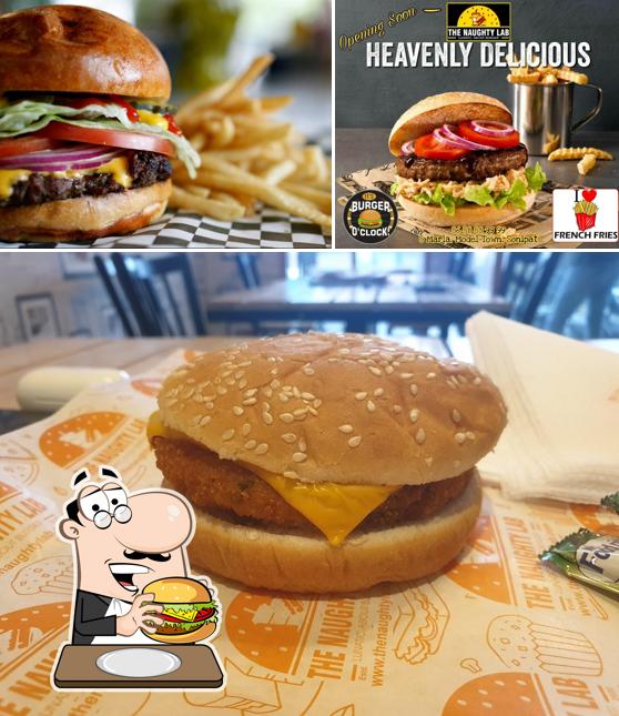 Order a burger at The Naughty Lab