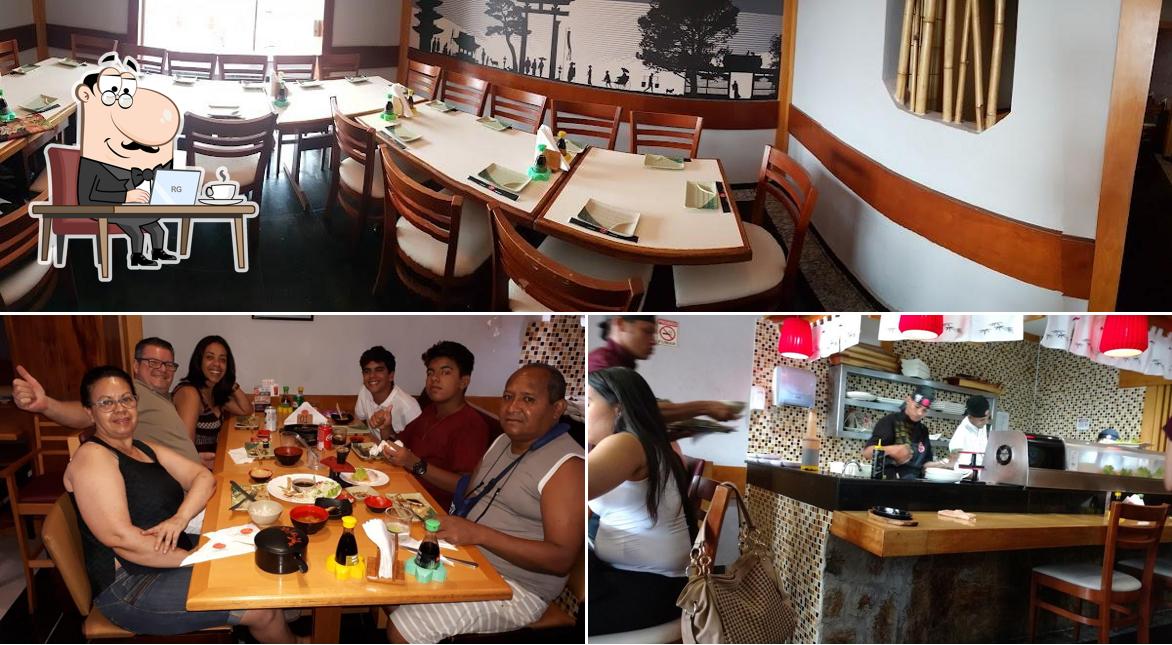 O interior do Iroha Sushi Saúde