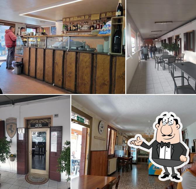 Gli interni di Osteria ai Cacciatori