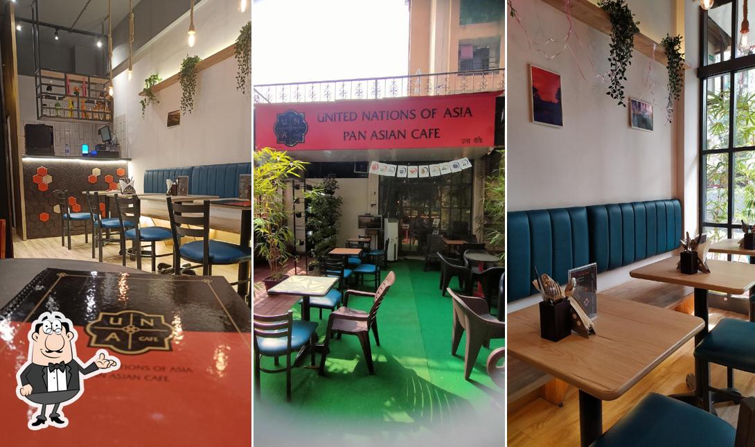 The interior of UNA Cafe