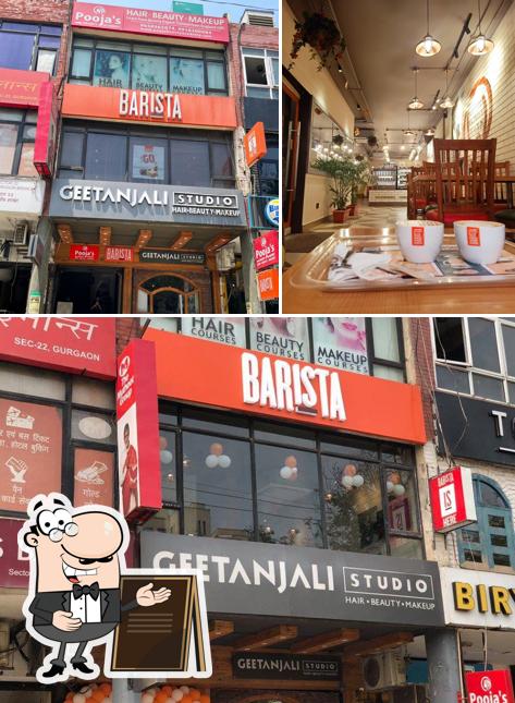 Barista - Sector 22, Huda Market is distinguished by exterior and dining table