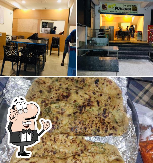 The restaurant's interior and food