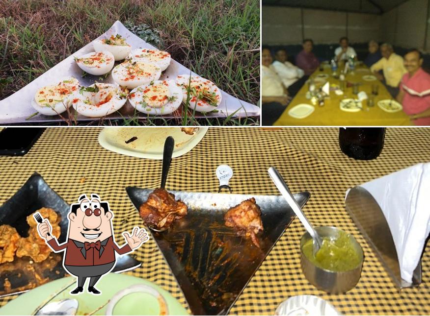 The restaurant's food and dining table