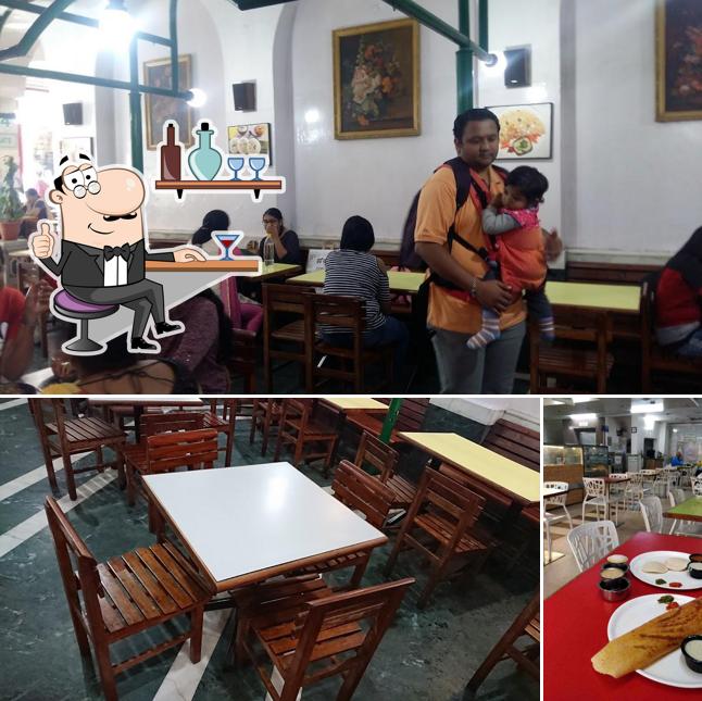 Take a seat at one of the tables at Woody's