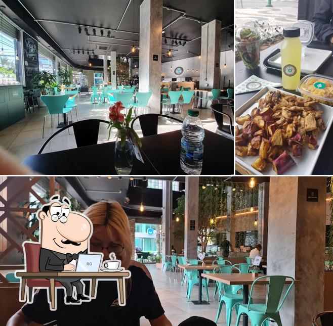 Sente em uma das mesas no Cantê Cozinha