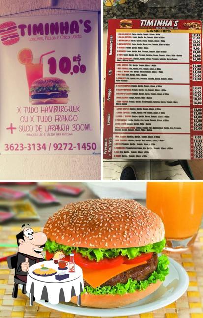 Consiga um hambúrguer no Timinhas Lanches E Pizzas