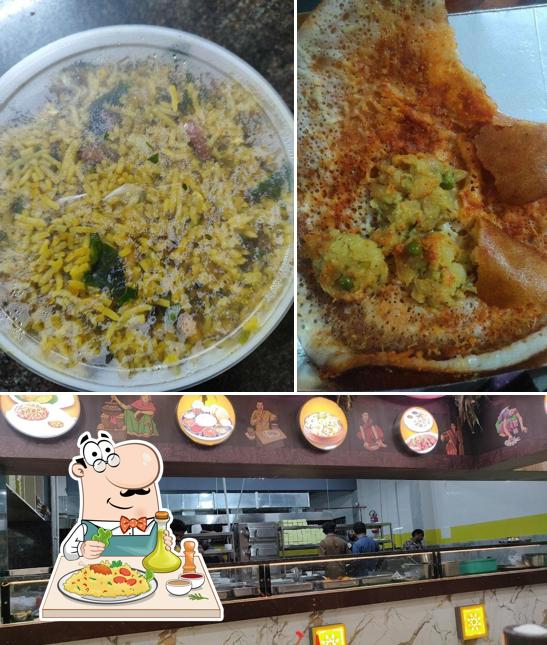 This is the picture depicting food and interior at SHRI KRISHNA VAIBHAVA