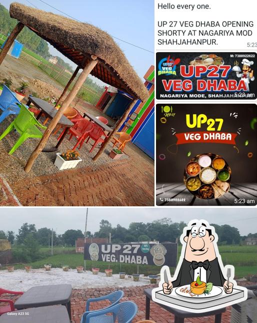 This is the photo depicting food and interior at UP 27 Veg Dhaba