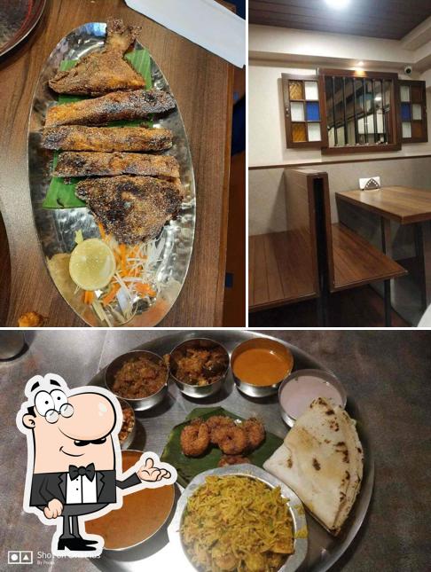 Among different things one can find interior and food at Chaitanya Assal Malvani Bhojangruh