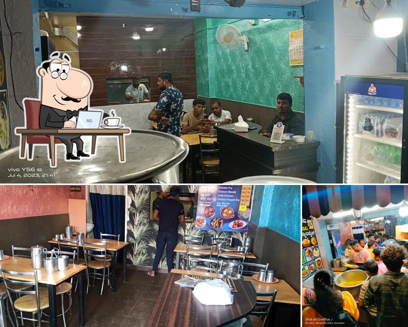 The interior of Sri Bhairava Biriyani Paradise